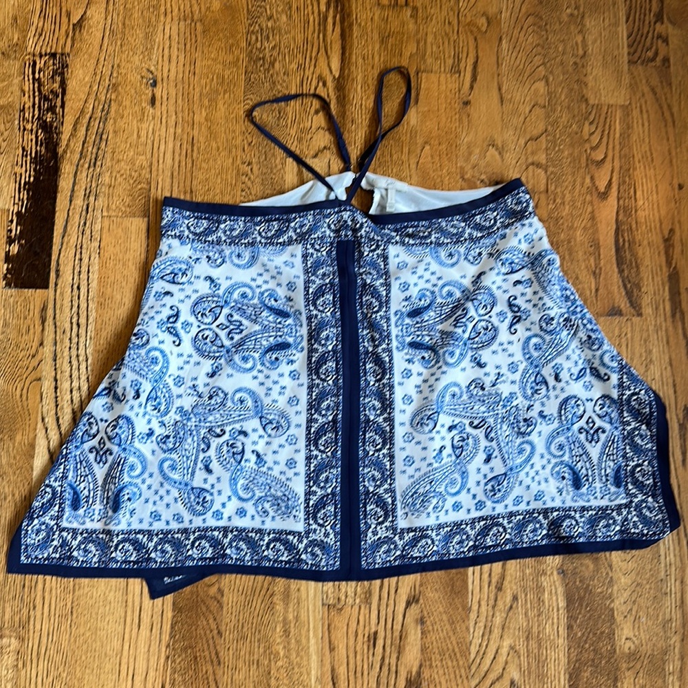Joie L Blue Colored Patterned Tank 100% Silk shell polyester - Picture 2 of 6